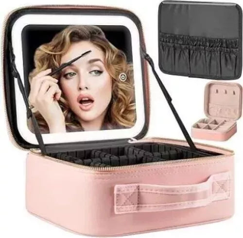 Estuche De Maquillaje Inteligente Con Espejo Y Luz Led